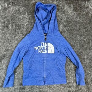 The North Face Toddler Blue Heather Full Zip Logo Hoodie Sweatshirt Size 2T/2B